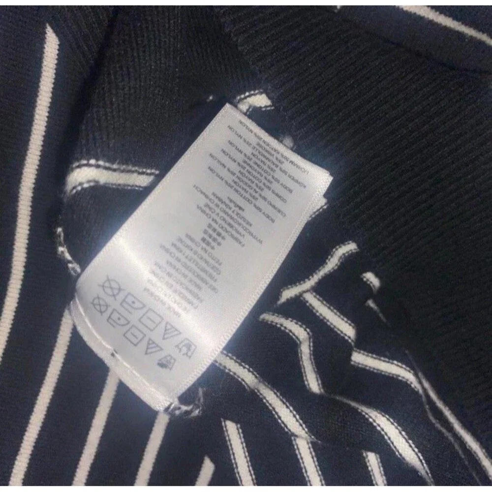 Michael‎ Kors Black Tunic Stripe Knit Studded Dress Size L